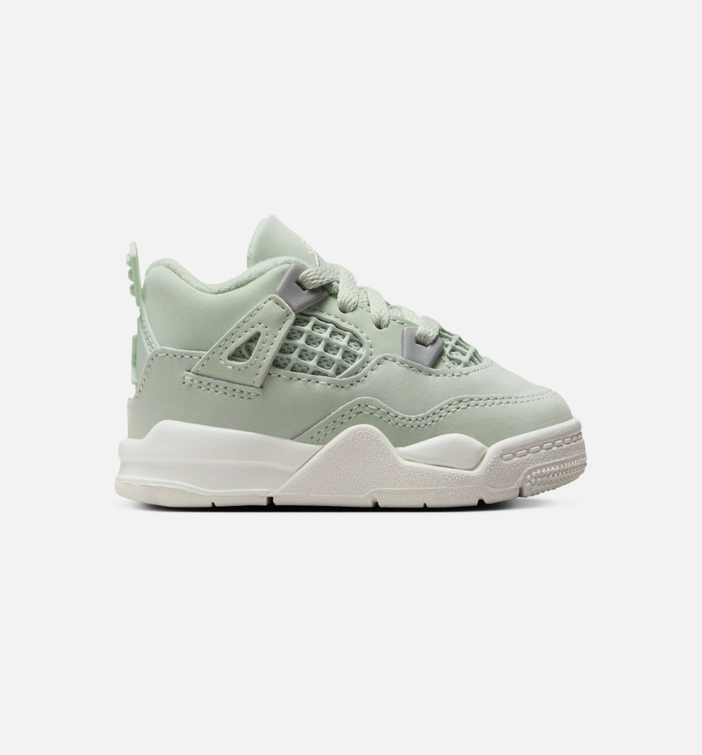 Air Jordan 4 Retro Abundance Infant & Toddler Lifestyle Shoe - Seafoam/Sail/Metallic Silver