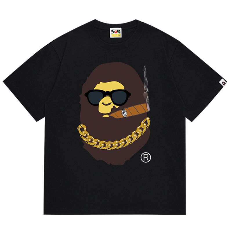 BAPE Los Angeles Smoking Ape Head Men's T-Shirt - Black