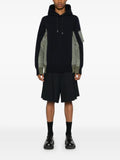 sacai panelled drawstring hoodie