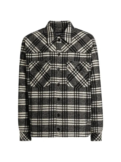 Dolce & Gabbana check wool blend shirt jacket