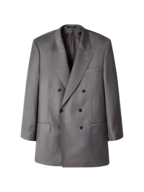 Paul Smith oversized grey pin-dot wool double-breasted blazer