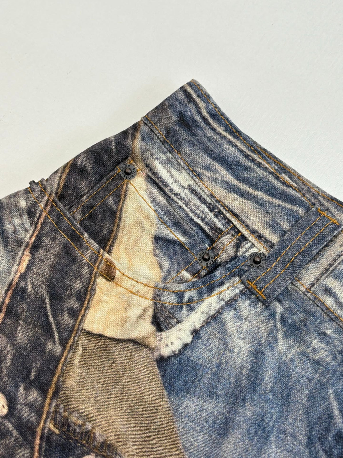 Acne Studios Graffiti‑Print Distressed Wide‑Leg Jeans