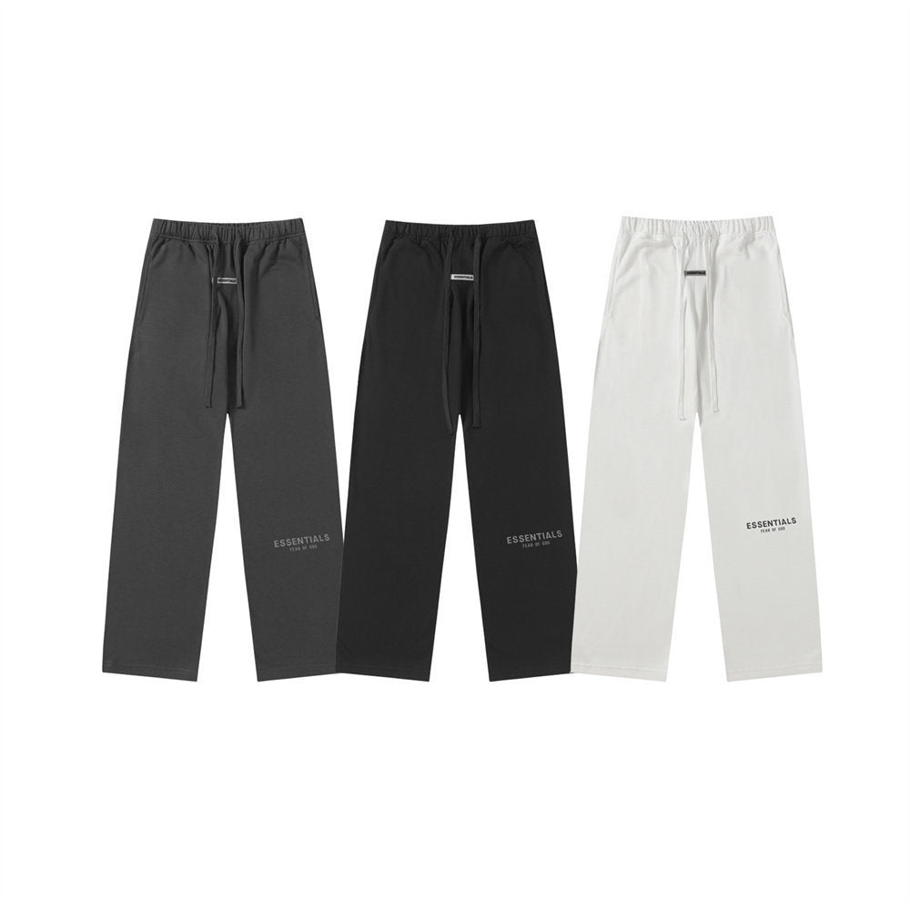 Fear Of God Essentials Flocked Logo Drawstring Straight Leg Sweatpants