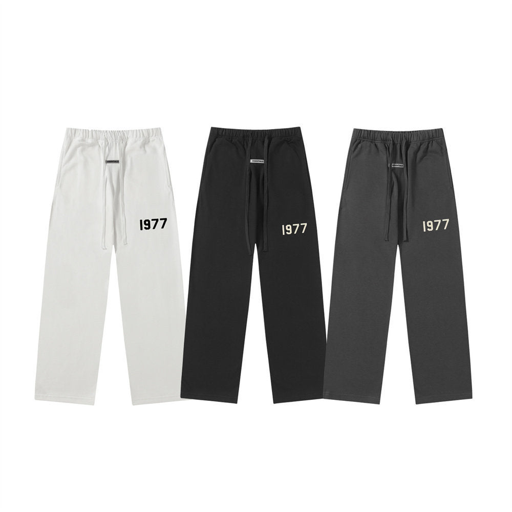 Fear Of God Essentials Flocked Logo Drawstring Straight Leg Sweatpants