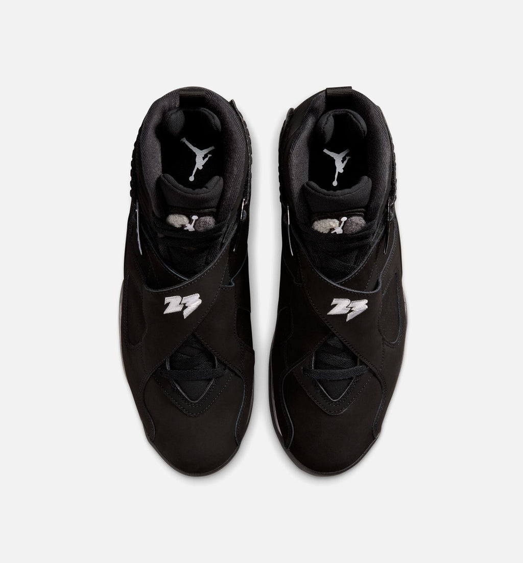 Air Jordan 8 Retro Chrome Black And Light Graphite Men's Lifestyle Shoes - Black / White / Light Graphite