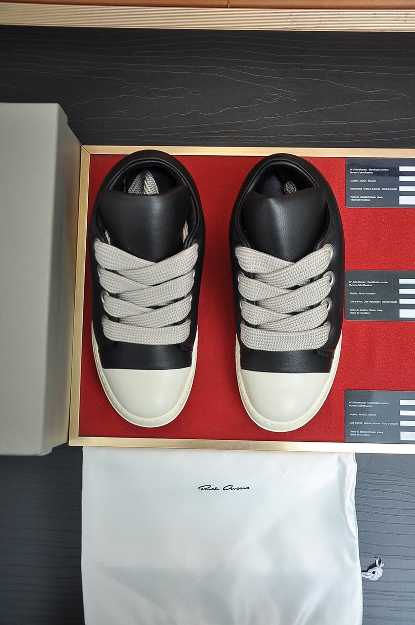 Rick Owens Black Platform Low-Top Sneakers