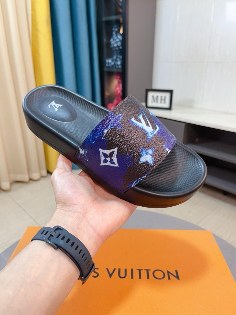 Louis Vuitton Black Men's Slide Sandals