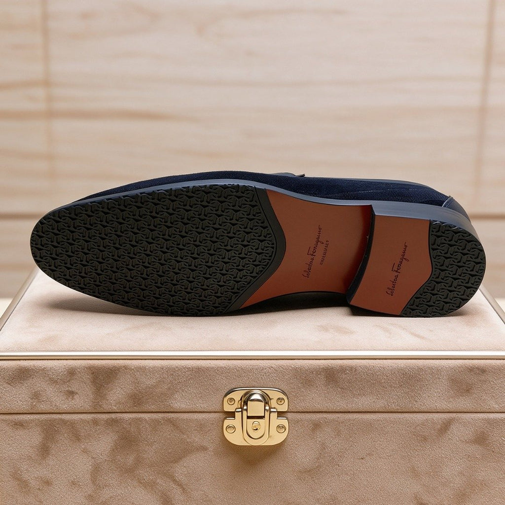 Ferragamo Black Bit Loafers