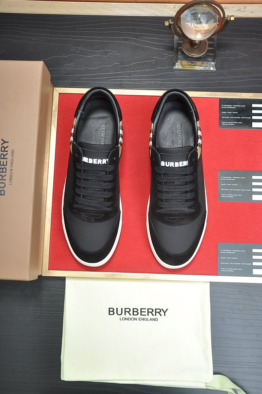 Burberry Check Heel Low-Top Sneakers - Leather Lining