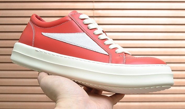 Rick Owens Contrast-Panel Platform Low-Top Sneakers
