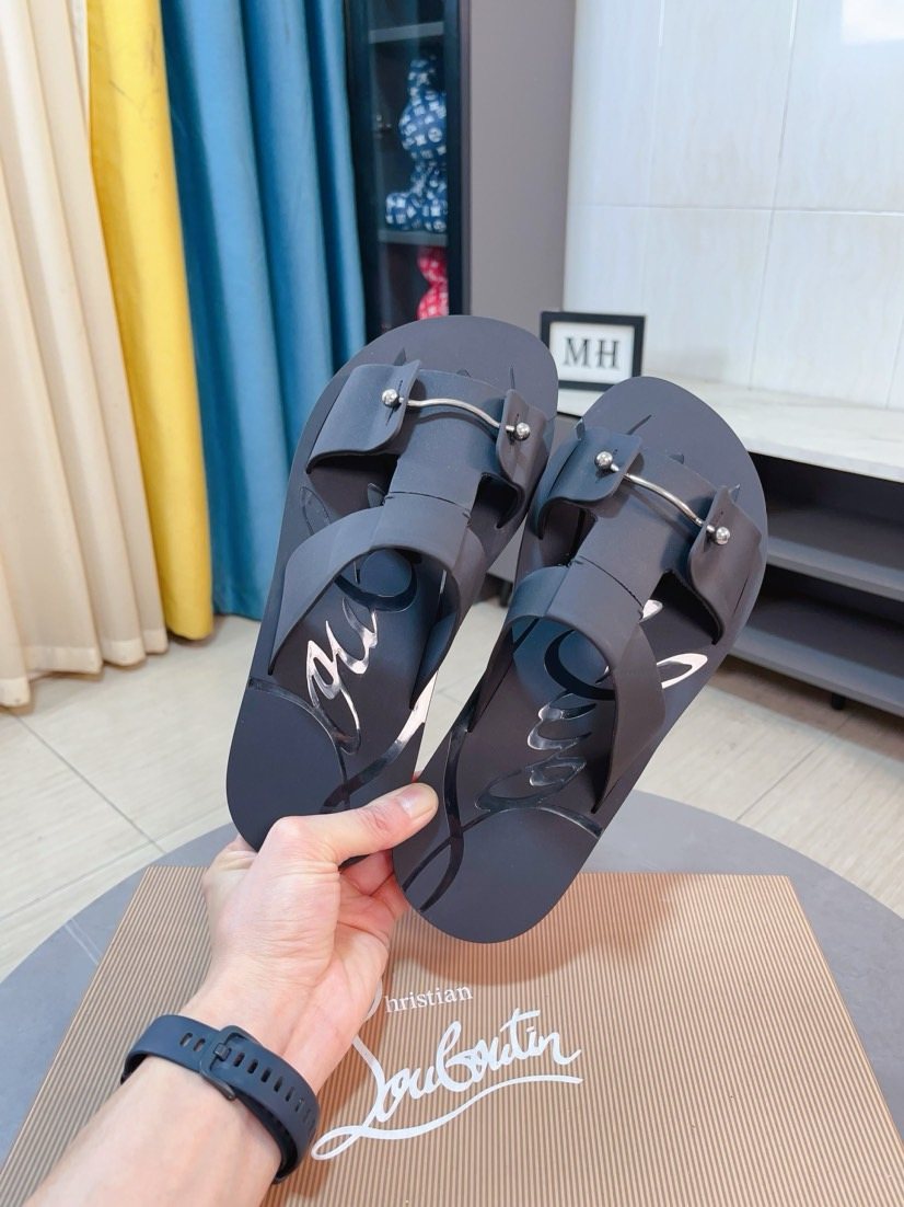 Christian Louboutin Studded Slip-On Sandals